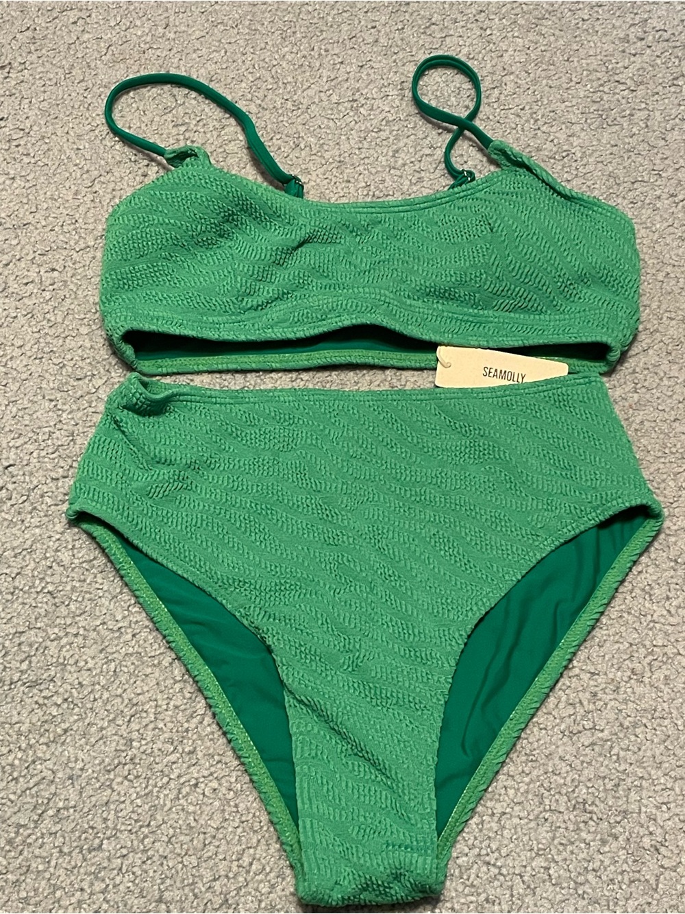 Seamolly Green Textured Two-Piece Bikini